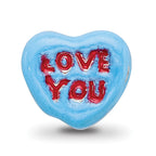 Sterling Silver 925 Kids Enameled Heart Bead Red and Blue Accents