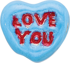 Sterling Silver 925 Kids Enameled Heart Bead Red and Blue Accents