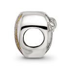 Sterling Silver 925 Kids Heart Bead with Colorful Enamel Accent