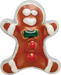 Sterling Silver Reflections Enameled Gingerbread Man Bead