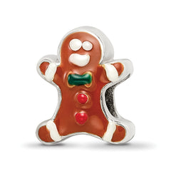 Sterling Silver Reflections Enameled Gingerbread Man Bead