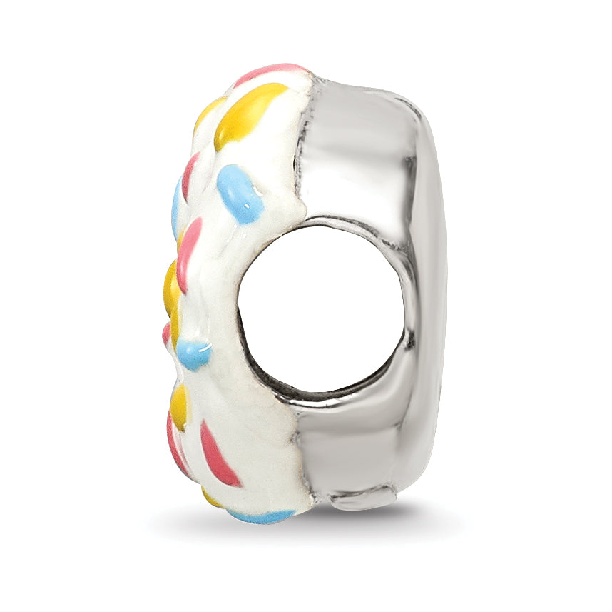 Sterling Silver Reflections Enameled Donut w/Sprinkles Bead