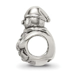 Sterling Silver 925 Snowman Bead with Antiqued Finish Solid