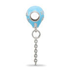 Sterling Silver 925 Enameled It's a Boy Balloon Dangle Bead Elegant Gift