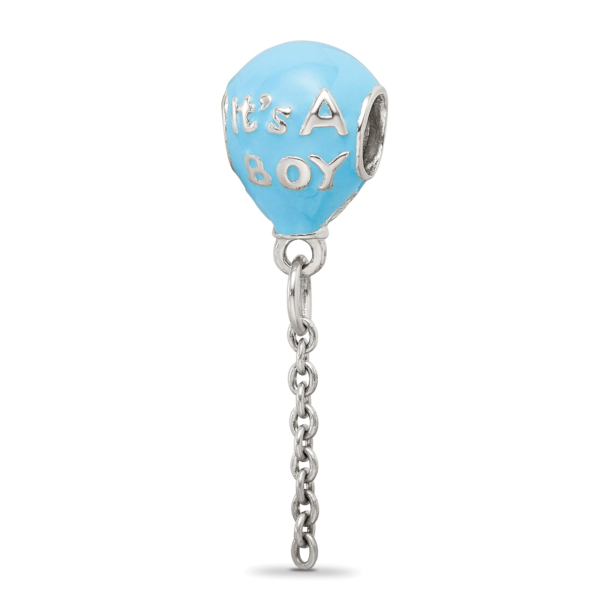 Sterling Silver Reflections Enameled Its a Boy Balloon Bead Main image