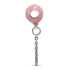 Sterling Silver Enameled It's a Girl Balloon Dangle Bead  Gift-Ready Charm