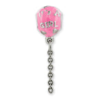 Sterling Silver Enameled It's a Girl Balloon Dangle Bead  Gift-Ready Charm
