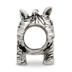 Sterling Silver 925 Enameled Zebra Bead with Bold Animal Print Design