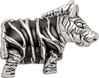 Sterling Silver 925 Enameled Zebra Bead with Bold Animal Print Design