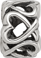 Sterling Silver Reflections Hearts Bead