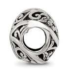 Sterling Silver 925 Fancy Bali Bead with Flowers & Vines Design