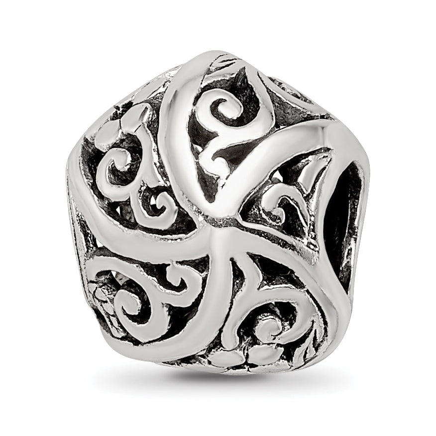 Sterling Silver Reflections Flowers & Vines Bali Bead Main image