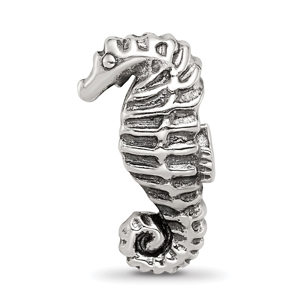 Sterling Silver 925 Seahorse Bead with Solid Cast Design Elegant Theme