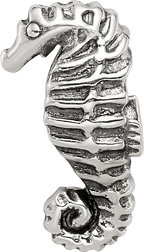 Sterling Silver 925 Seahorse Bead with Solid Cast Design Elegant Theme