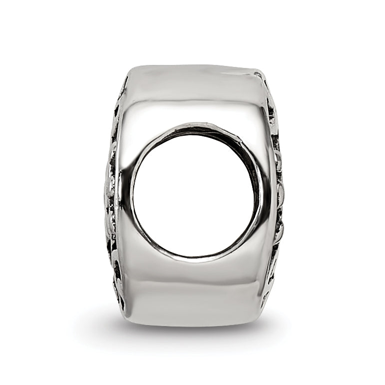 Sterling Silver 925 Love Bead with Solid Casted Design