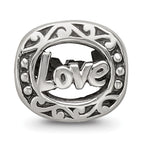Sterling Silver 925 Love Bead with Solid Casted Design