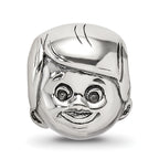 Sterling Silver 925 Little Boy's Head Bead Casted Solid Themed Jewelry by Sophia