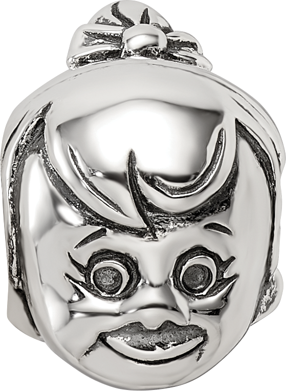 Sterling Silver 925 Themed Bead with Little Girl Design Cast Solid Charm