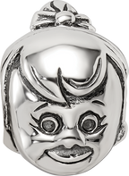 Sterling Silver 925 Themed Bead with Little Girl Design Cast Solid Charm