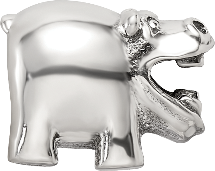 Sterling Silver Reflections Hippo Bead