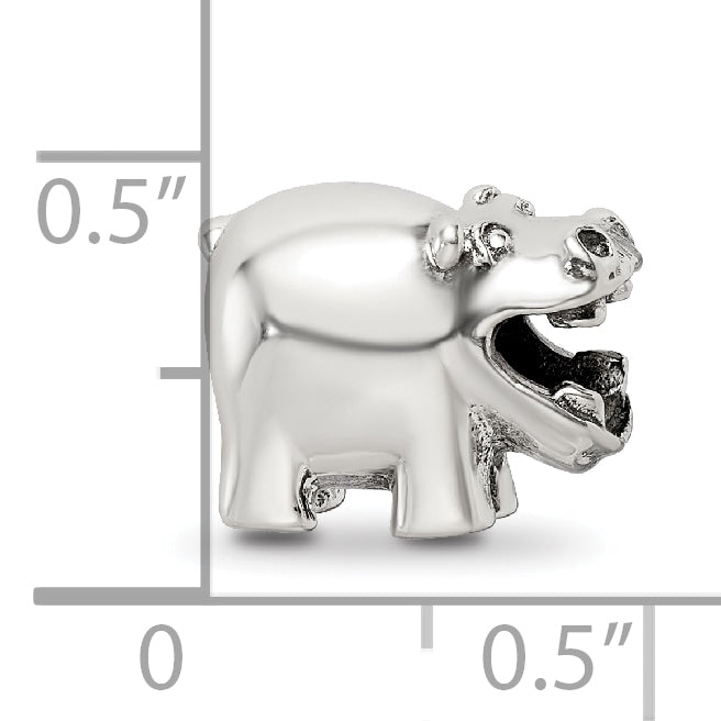 Sterling Silver Reflections Hippo Bead