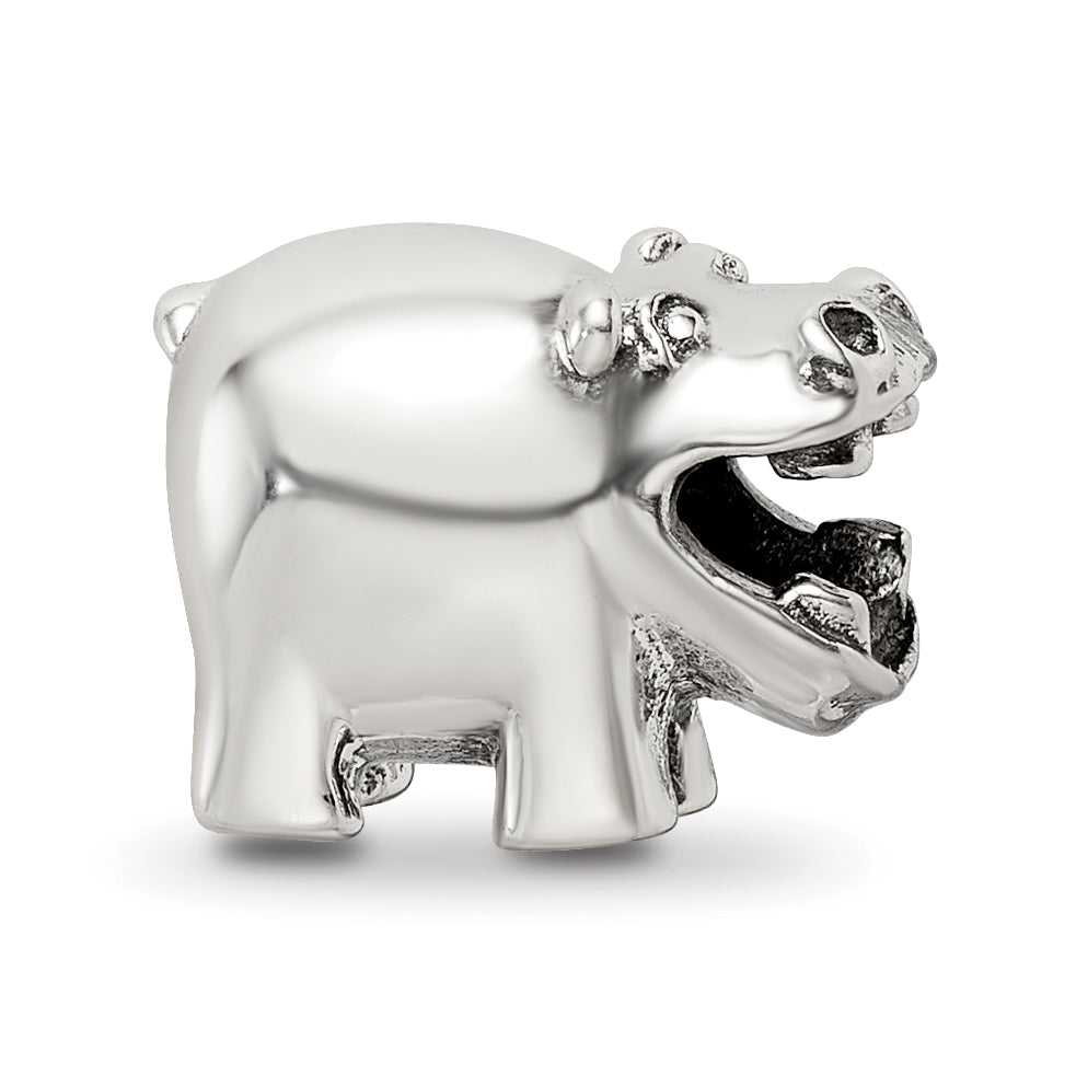 Sterling Silver Reflections Hippo Bead