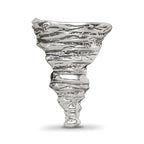Sterling Silver 925 Tornado Bead with Solid Cast Design