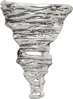 Sterling Silver 925 Tornado Bead with Solid Cast Design
