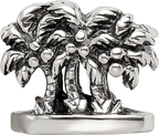 Sterling Silver 925 Palm Tree Bead with Solid Cast Design