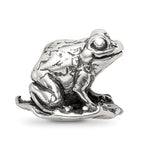 Sterling Silver 925 Frog on Lily Pad Bead Handcrafted Themed Jewelry