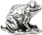 Sterling Silver 925 Frog on Lily Pad Bead Handcrafted Themed Jewelry