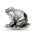 Sterling Silver 925 Frog on Lily Pad Bead Handcrafted Themed Jewelry