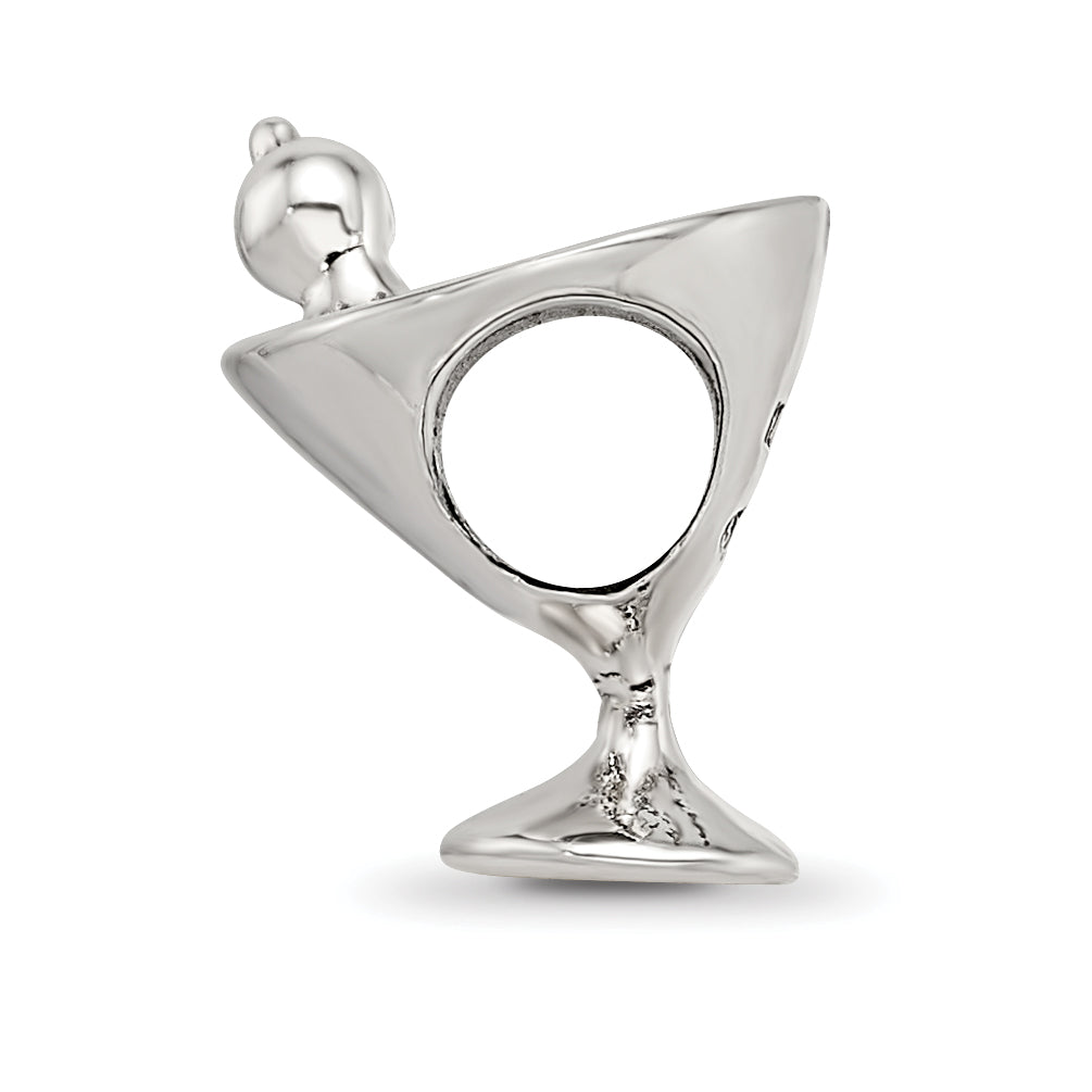 Sterling Silver 925 Martini Bead with Solid Casted Design Secondary image