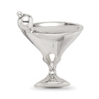 Sterling Silver 925 Martini Bead with Solid Casted Design