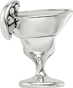 Sterling Silver 925 Margarita Bead with Solid Casted Design