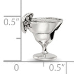 Sterling Silver 925 Margarita Bead with Solid Casted Design