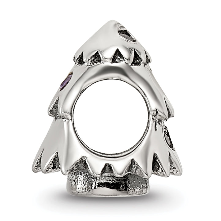 Sterling Silver 925 Christmas Tree Bead with Cubic Zirconia Vintage Finish Secondary image