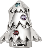 Sterling Silver 925 Christmas Tree Bead with Cubic Zirconia Vintage Finish