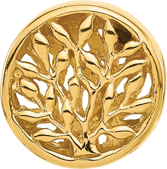 Sterling Silver Reflections Gold-plated Tree of Life Circle Bead