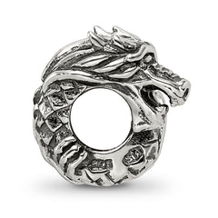 Sterling Silver 925 Dragon Bead with Solid Casted Design