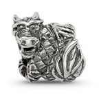 Sterling Silver 925 Dragon Bead with Solid Casted Design