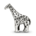 Sterling Silver 925 Giraffe Bead with Solid Casted Design