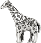 Sterling Silver 925 Giraffe Bead with Solid Casted Design