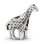Sterling Silver 925 Giraffe Bead with Solid Casted Design