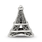 Sterling Silver 925 Eiffel Tower Bead Solid Casted Elegant Themed Charm