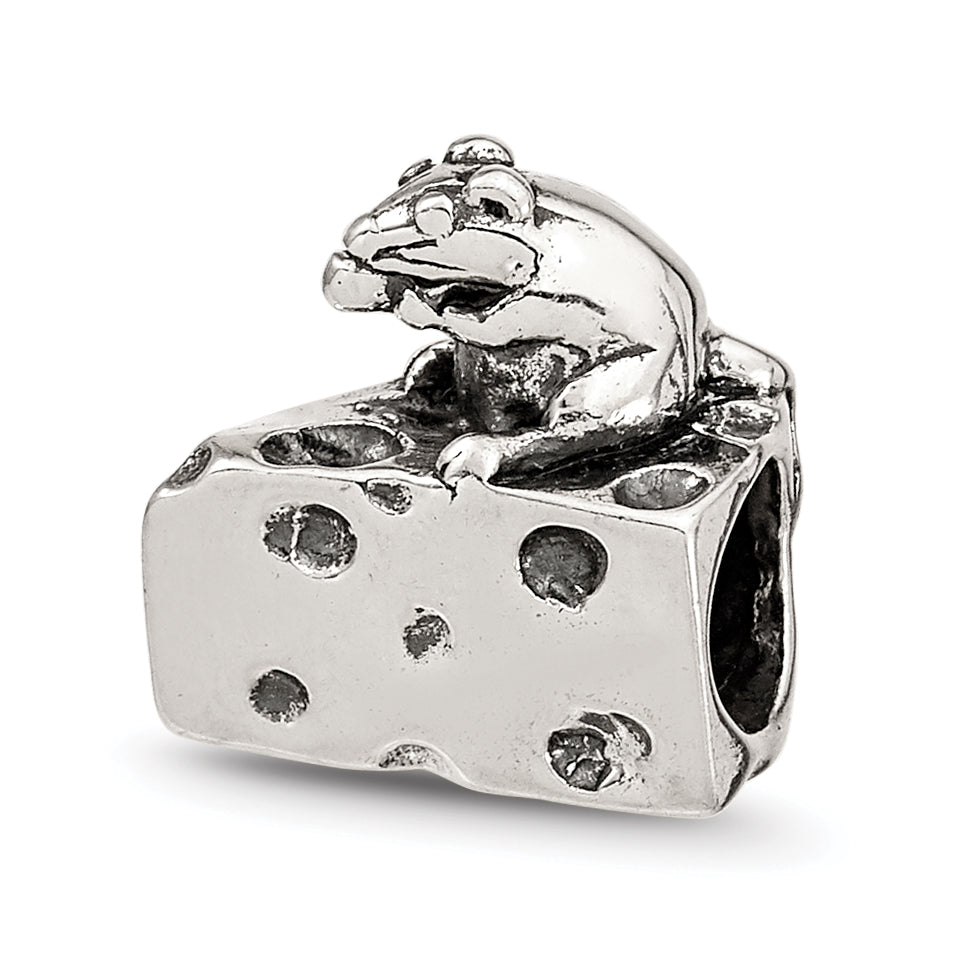 Sterling Silver Reflections Mouse on Cheese Bead Main image