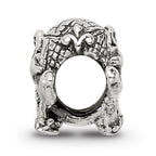 Sterling Silver 925 Elephant Bead with Solid Casted Design