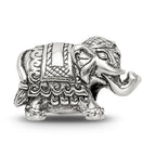 Sterling Silver 925 Elephant Bead with Solid Casted Design