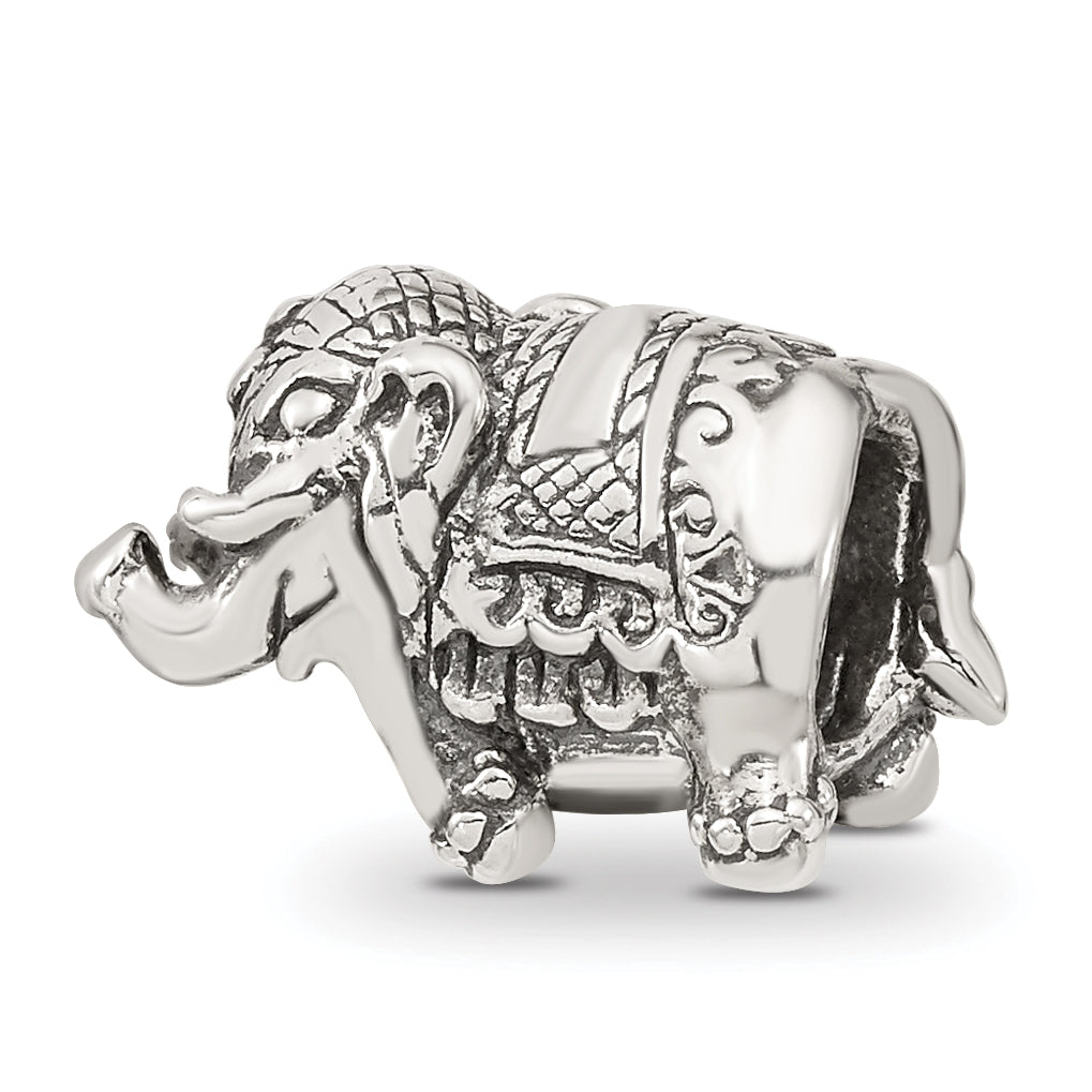 Sterling Silver 925 Elephant Bead with Solid Casted Design