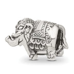 Sterling Silver 925 Elephant Bead with Solid Casted Design